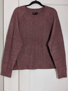 Simply Vera Wang Women's Large Purple Sweater Crew Neck Cashmere Blend Soft Cozy
